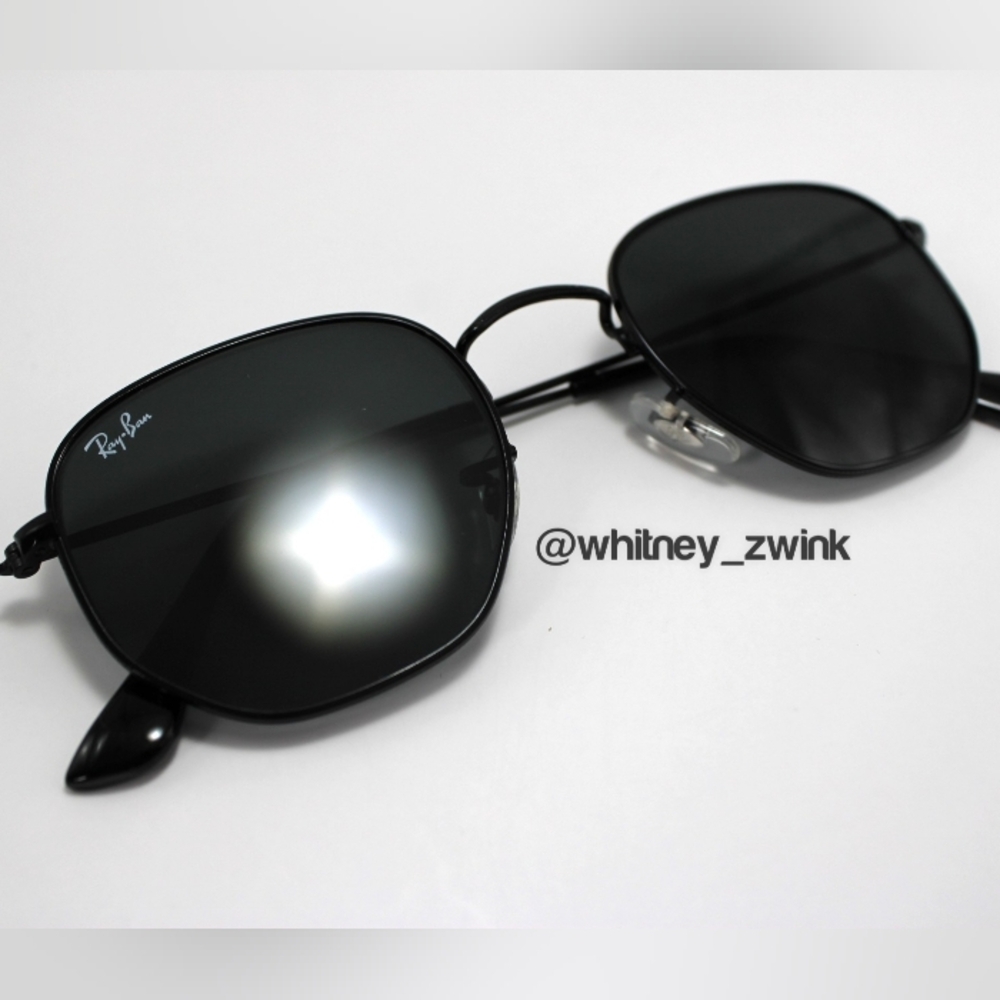Model Display Rayban Hexagonal All Black Rb3548n … - image 5